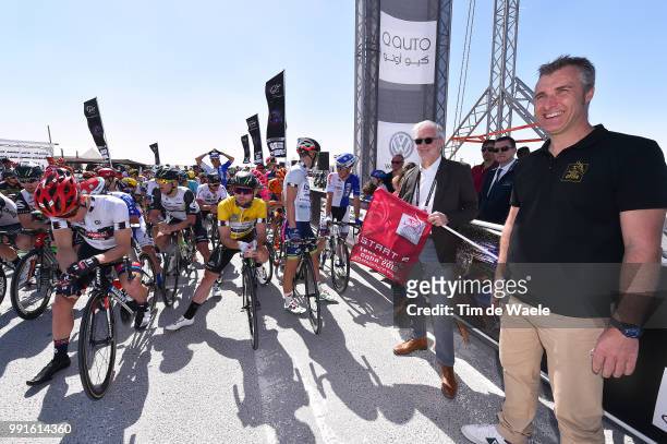 15Th Tour Of Qatar 2016, Stage 2 Start, Andersen Soren Kragh White Young Jersey, Cavendish Mark Gold Yellow Leader Jersey, Modolo Sacha Silver Point...