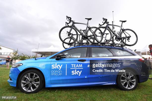 Illustration / Car / Pinarello Bike / Team Sky of Great Britain / during the 105th Tour de France 2018, Team SKY press conference / TDF / on July 4,...