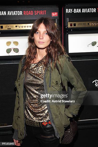 Model Daria Werbowy attends the Ray-Ban Aviator: The Essentials Event featuring Iggy Pop at Music Hall of Williamsburg on May 12, 2010 in New York...