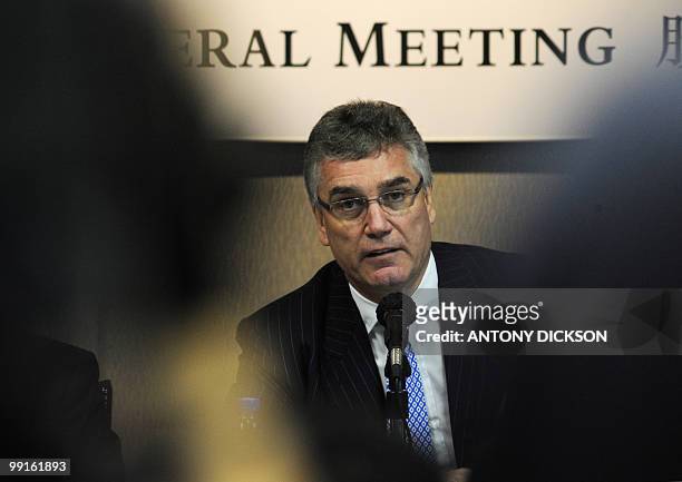 Christopher Pratt, chairman of Swire Pacific attends the Swire Pacific Limited annual general meeting in Hong Kong on May 13, 2010. Swire Properties,...