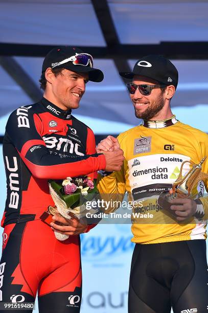 15Th Tour Of Qatar 2016, Stage 5Podium, Van Avermaet Greg Celebration Joie Vreugde, Cavendish Mark Yellow Leader Jersey, Celebration Joie Vreugde,...