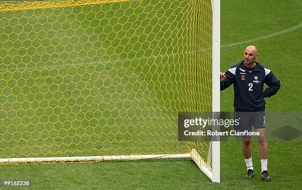 Kevin Muscat of the Victory looks on during a Melbourne Victory A-League training session at AAMI Park on May 13, 2010 in Melbourne, Australia.