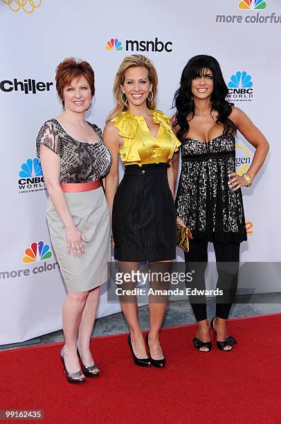Television personalities Caroline Manzo, Dina Manzo and Teresa Giudice arrive at the Cable Show 2010 featuring an evening with NBC Universal at...