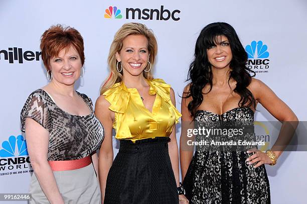 Television personalities Caroline Manzo, Dina Manzo and Teresa Giudice arrive at the Cable Show 2010 featuring an evening with NBC Universal at...