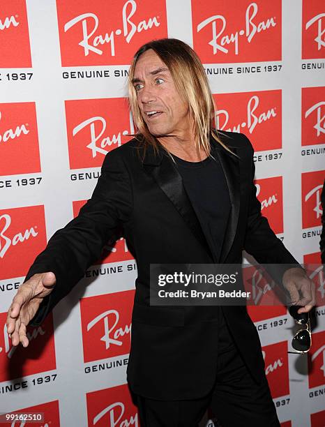 Musician Iggy Pop arrives at the Ray-Ban Aviator re-launch event at Music Hall of Williamsburg on May 12, 2010 in New York City.