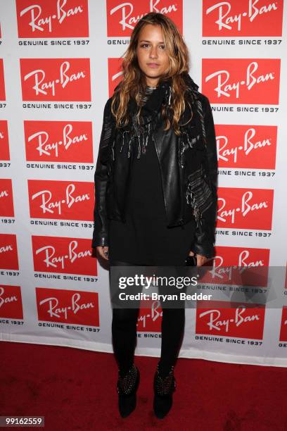 Designer Charlotte Ronson arrives at the Ray-Ban Aviator re-launch event at Music Hall of Williamsburg on May 12, 2010 in New York City.