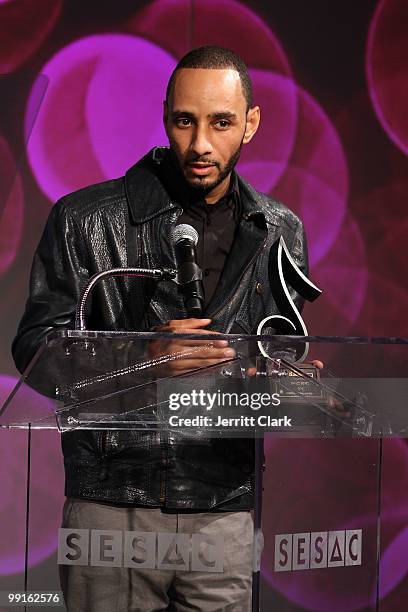 Swizz Beatz accepts the 2010 SESAC Inspiration Award at the 2010 SESAC New York Music Awards at the IAC Building on May 12, 2010 in New York City.