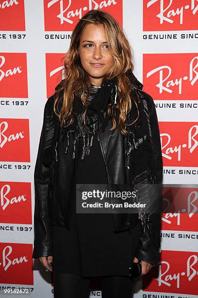 Designer Charlotte Ronson arrives at the Ray-Ban Aviator re-launch event at Music Hall of Williamsburg on May 12, 2010 in New York City.
