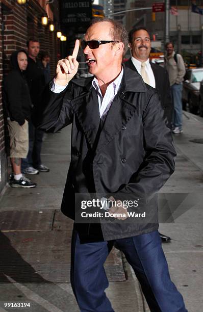 Actor Michael Keaton visits "Late Show With David Letterman" at the Ed Sullivan Theater on May 12, 2010 in New York City.