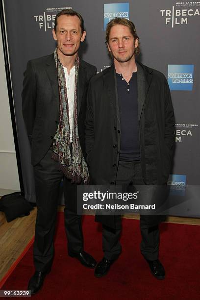 Director Mans Herngern and actor Jonas Inde attend the New York theatrical premiere of Tribeca Films' inaugural release slate at the Tribeca Cinemas...