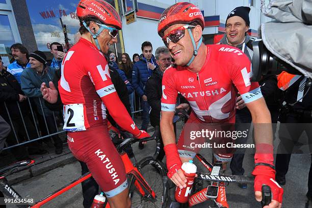 40Th 3 Days De Panne 2016, Stage 1/Kristoff Alexander , Kuznetsov Viacheslav Celebration Joie Vreugde, De Panne - Zottegem / Daagse Jours, Rit Etape