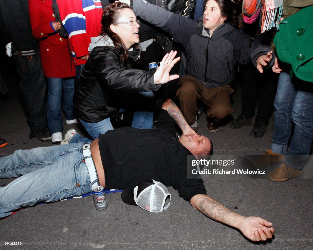 Montreal Canadiens Fans Watch Game Seven At The Bell Centre