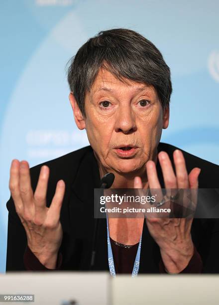 Federal Environment Minister Barbara Hendricks giving a statement regarding the results of the World Climate Conference in Bonn, Germany, 17 November...