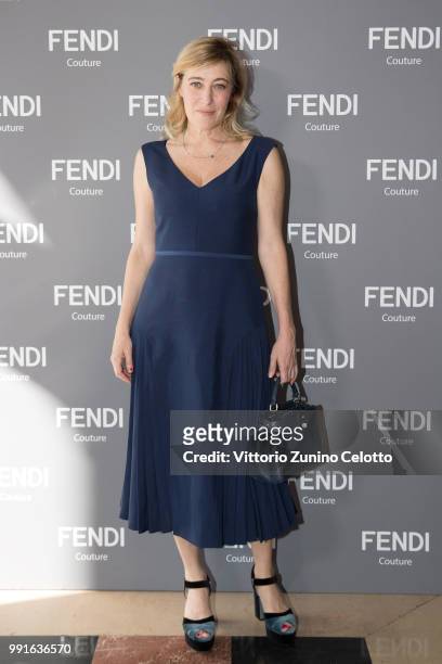 Valeria Bruni Tedeschi attends Fendi Couture during Paris Fashion Week - Haute Couture Fall Winter 2018/2019 - on July 4, 2018 in Paris, France.