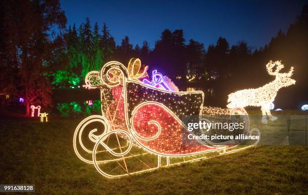 The opening of Christmas Garden at the Botanical Garden in Berlin, Germany, 17 November 2017. A 2-kilometre pathway leads visitors past 30 individual...