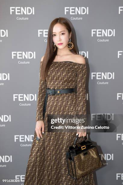 Jessica Jung attends Fendi Couture during Paris Fashion Week - Haute Couture Fall Winter 2018/2019 - on July 4, 2018 in Paris, France.