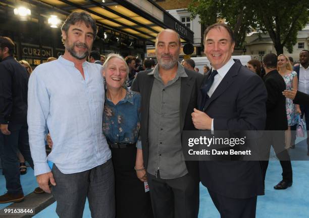 Nathaniel Parker, Lucy Parker, Oliver Parker and Sir Alan Parker attend the UK Premiere of "Swimming With Men' at The Curzon Mayfair on July 4, 2018...