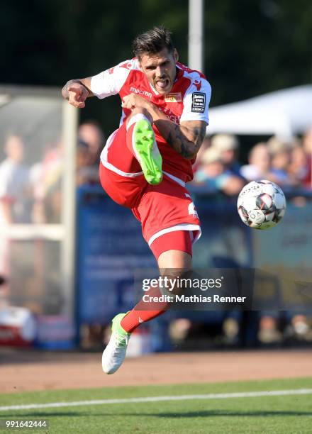 Christopher Trimmel of 1 FC. Union Berlin during the test match between Chemnitzer FC and Union Berlin at Werner-Seelenbinder-Sportplatz on July 4,...