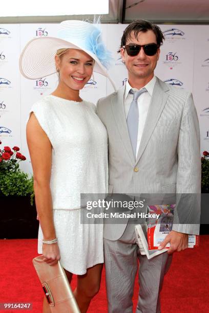 Rebecca Romijn and Jerry O'Connell attends the 136th Kentucky Derby on May 1, 2010 in Louisville, Kentucky.