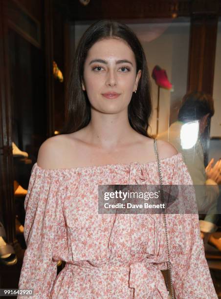 Millie Brady attends the Manolo Blahnik Colourful Garden Party at Burlington Arcade on July 4, 2018 in London, England.