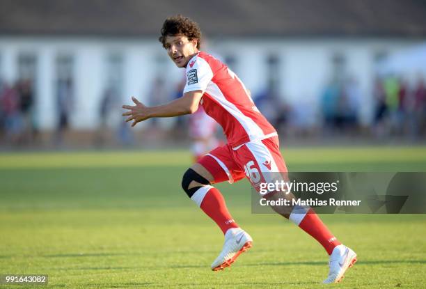 Philipp Hosiner of 1 FC Union Berlin during the test match between Chemnitzer FC and Union Berlin at Werner-Seelenbinder-Sportplatz on July 4, 2018...