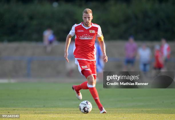 Marvin Friedrich of 1 FC Union Berlin during the test match between Chemnitzer FC and Union Berlin at Werner-Seelenbinder-Sportplatz on July 4, 2018...