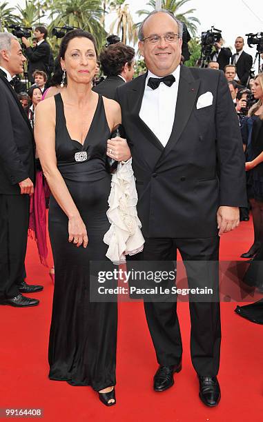 David Khayat and guest attends the 'Robin Hood' Premiere at the Palais De Festivals during the 63rd Annual Cannes Film Festival on May 12, 2010 in...