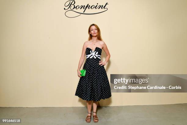 Audrey Marnay attends the Bonpoint Haute Couture Fall/Winter 2018-2019 show as part of Haute Couture Paris Fashion Week on July 4, 2018 in Paris,...