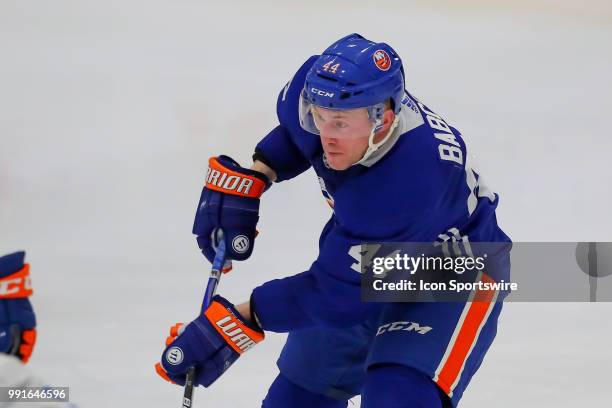 New York Islanders forward Michael Babcock skates during New York Islanders Mini Camp and the Blue and White Scrimmage on June 28 at Northwell Health...