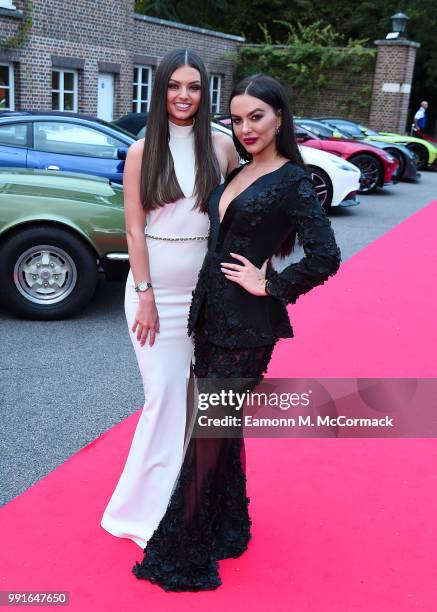 Kendall-Rae Knight and Rosie Anna Williams of Love Island attend the 2018 Grand Prix Ball held at The Hurlingham Club on July 4, 2018 in London,...