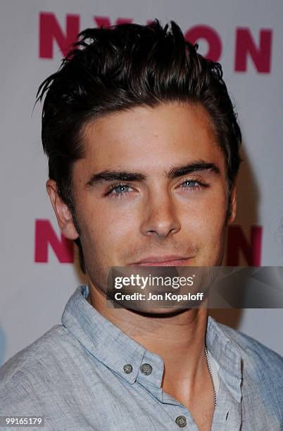 Actor Zac Efron arrives at NYLON Magazine's May Issue Young Hollywood Launch Party at The Roosevelt Hotel on May 12, 2010 in Hollywood, California.