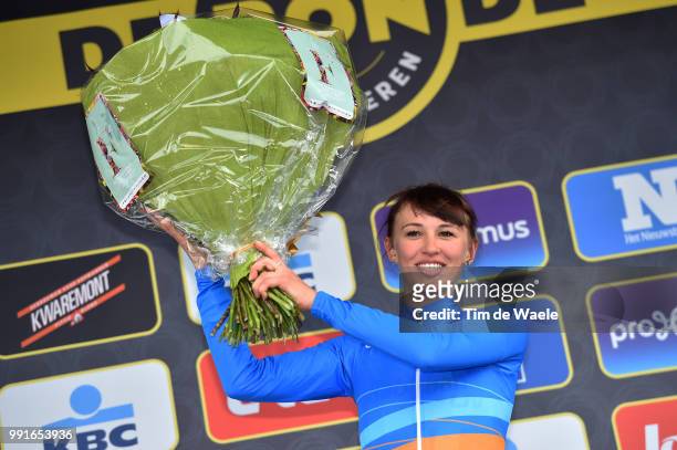 13Th Tour Of Flanders 2016, Women Podium, Niewiadoma Katarzyna Blue Best Young Rider Jersey Celebration Joie Vreugde, Oudenaarde - Oudenaarde / Ronde...