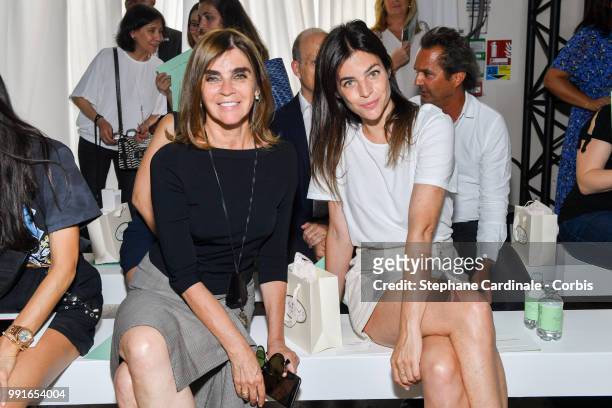 Carine Roitfeld and Julia Restoin Roitfeld attends the Bonpoint Haute Couture Fall/Winter 2018-2019 show as part of Haute Couture Paris Fashion Week...