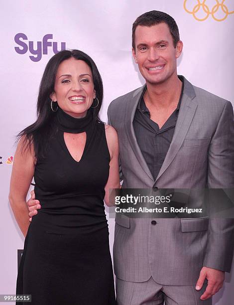 Actress Jenni Pulos and actor Jeff Lewis arrive at The Cable Show 2010 "An Evening With NBC Universal" on May 12, 2010 in Universal City, California.