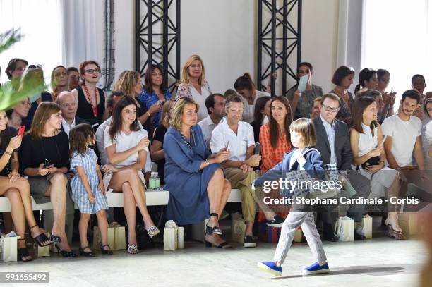 Carine Roitfeld, Julia Restoin Roitfeld, Marie-Sabine Leclercq, Aaron Young, Laure Heriard Dubreuil and Christopher Descours attends the Bonpoint...