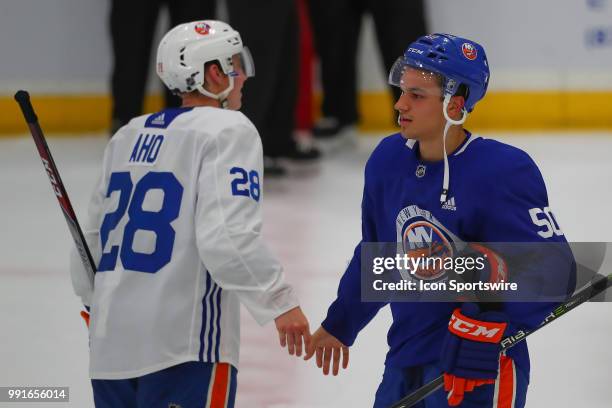 New York Islanders Forward Darien Craighead skates during New York Islanders Mini Camp and the Blue and White Scrimmage on June 28 at Northwell...