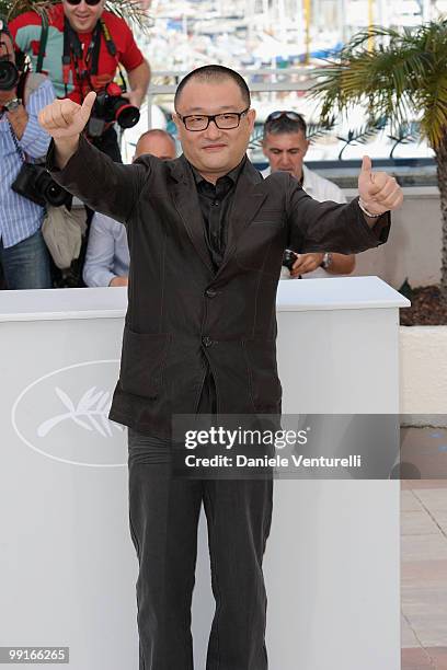 Director Xiaoshuai Wang attends the 'Chongging Blues' Photocall held at the Palais Des Festivals during the 63rd Annual International Cannes Film...