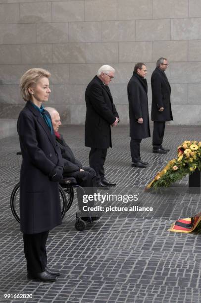 German Defence Minister Ursula von der Leyen , President of the Bundestag Wolfgang Schauble, German President Frank-Walter Steinmeier, President of...