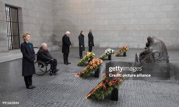 German Defence Minister Ursula von der Leyen , President of the Bundestag Wolfgang Schauble, German President Frank-Walter Steinmeier, President of...