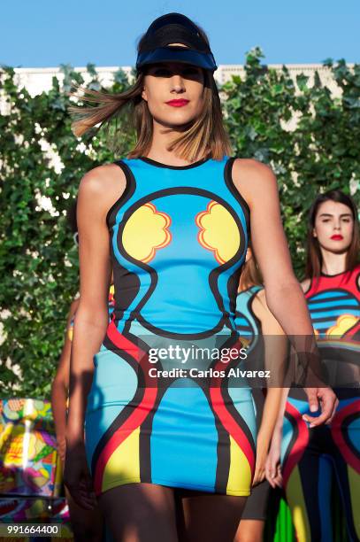 Model walks the runway during the Maya Hansen fashion show as part of the Madrid Mercedes Benz Fashion Week Spring/Summer 2019 at the Picalagartos...