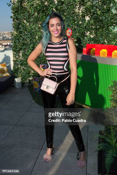 Singer Sonia Gomez Gonzalez of Sweet California attends the Maya Hansen fashion show during the Mercedes Benz Fashion Week at NH Gran Via Hotel on...