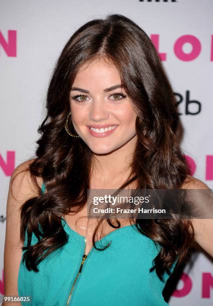 Actress Lucy Hale arrives at the NYLON & YouTube Young Hollywood Party at the Roosevelt Hotel on May 12, 2010 in Hollywood, California.