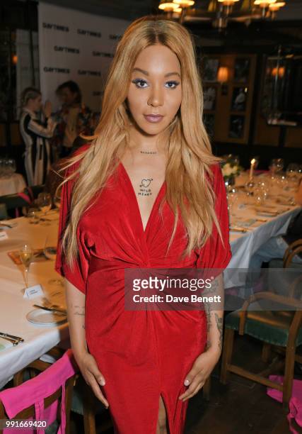 Munroe Bergdorf attends the Gay Times dinner hosted by Kyle De'Volle at The Ivy Market Grill on July 4, 2018 in London, United Kingdom.