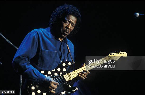 Buddy Guy performs on stage at Pavello Vall Hebron on November 19, 1994 in Barcelona, Spain.