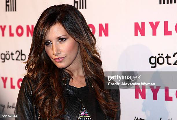 Actress Ashley Tisdale arrives at NYLON'S May Young Hollywood Event at Roosevelt Hotel on May 12, 2010 in Hollywood, California.