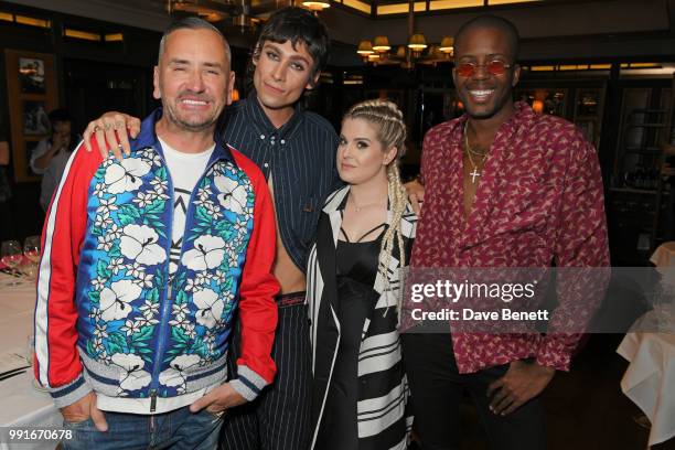 Fat Tony, Kyle De'Volle, Kelly Osbourne and Vas J Morgan attend the Gay Times dinner hosted by Kyle De'Volle at The Ivy Market Grill on July 4, 2018...