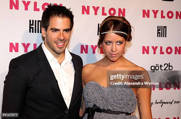 Director Eli Roth and singer Peaches Geldof arrive at NYLON'S May Young Hollywood Event at Roosevelt Hotel on May 12, 2010 in Hollywood, California.