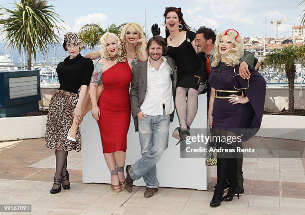 Mimi Le Meaux , Kitten On The Keys, Julie Atlas Muz, Mathieu Amalric , Roky Roulette and guests attend the 'On Tour' Photocall at the Palais des...