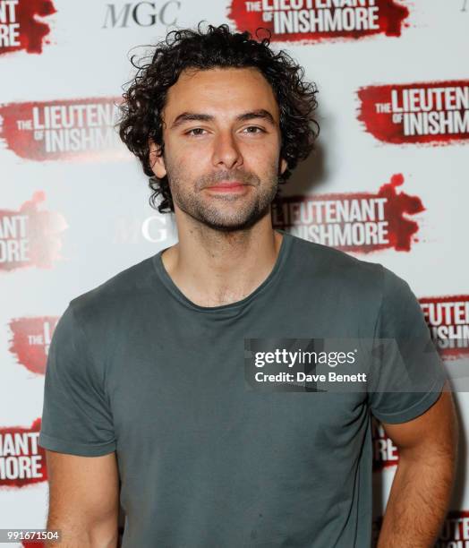 Aiden Turner attends the press night after party for "The Lieutenant of Inishmore" at The National Cafe on July 4, 2018 in London, England.