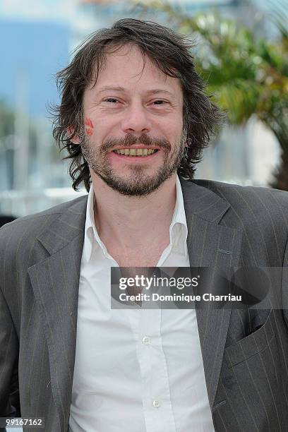 Director Mathieu Amalric attends the 'On Tour' Photocall held at the Palais Des Festivals during the 63rd Annual International Cannes Film Festival...